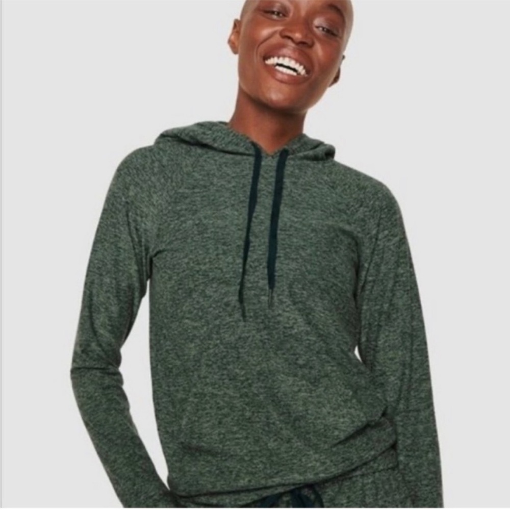 Outdoor Voices All Day CloudKnit Hoodie Sweatshirt Green- Large